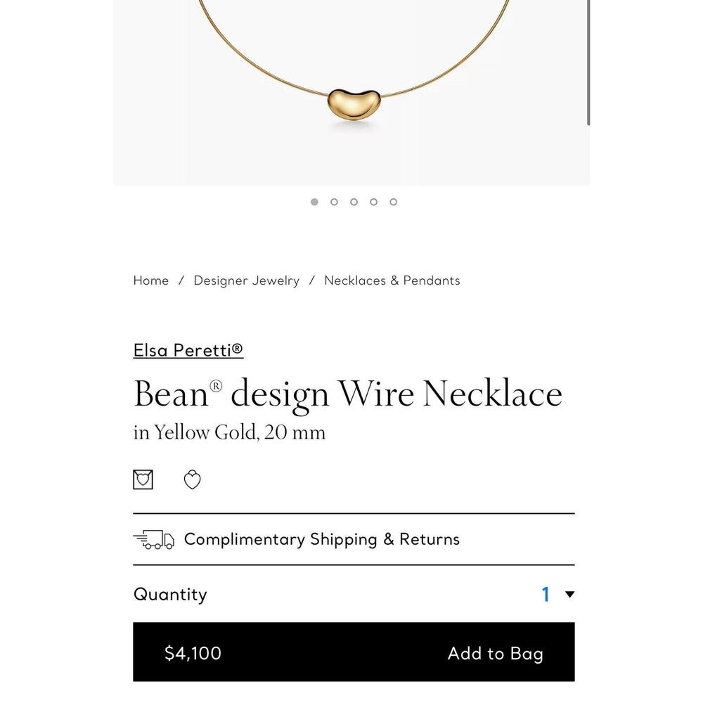 Vintage Tiffany & Co. Silver Elsa Peretti LARGE Bean Wire Hook Necklace Choker - Picture 7 of 7